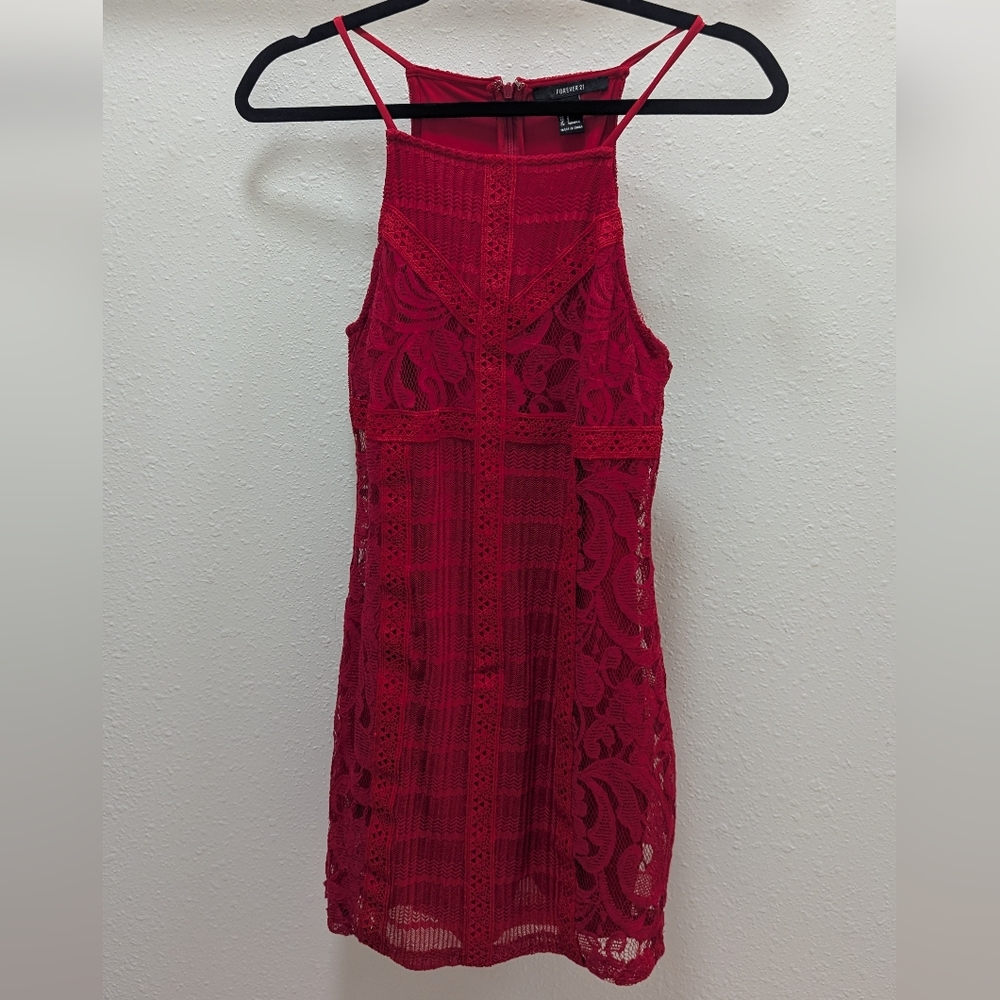 Red Lace Mini Dress